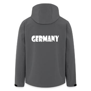 Germany - Deutschland - Recycelte Männer Softshell-Jacke von Stanley/Stella - Schwarz - Hinten - AI Model Male 185 light (185cm)