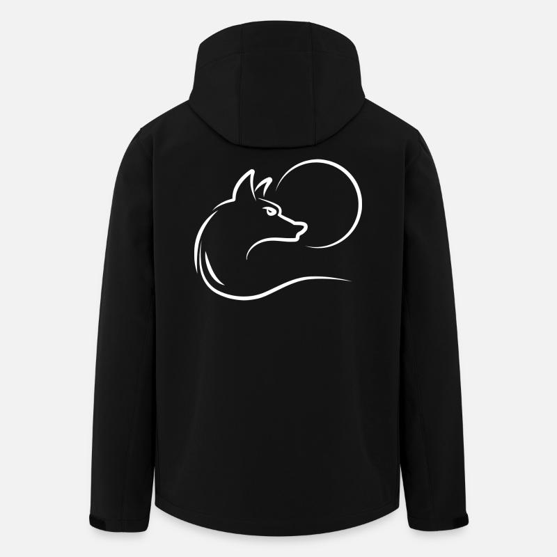 Loup à la pleine lune - Veste softshell homme en polyester recyclé Stanley/Stella - noir