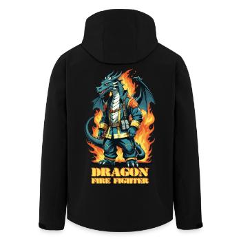 Dragon Fire Brigade - Men’s Recycled Softshell Jacket by Stanley/Stella - black - Back - AI Model Male 185 light (185cm)