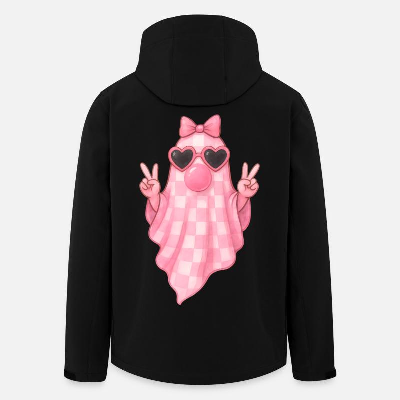Süßer Pink Geist Halloween Design - Recycelte Männer Softshell-Jacke von Stanley/Stella - Schwarz