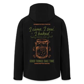 Levain Je suis venu J’ai vu que j’avais fait du pain en train de faire du pain - Veste softshell homme en polyester recyclé Stanley/Stella - noir - Dos - AI Model Male 185 light (185cm)