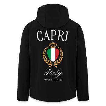Capri Italien Wappen Krone – Reise Souvenir - Recycelte Männer Softshell-Jacke von Stanley/Stella - Schwarz - Hinten - AI Model Male 185 light (185cm)