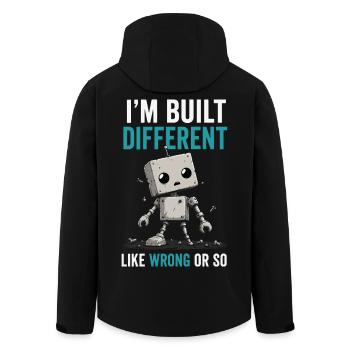 Built Different, Like Wrong - Meme Humor, Funny - Men’s Recycled Softshell Jacket by Stanley/Stella - black - Back - AI Model Male 185 light (185cm)