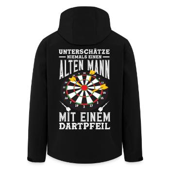 Lustige Darts Sprüche Darts Geschenke - Recycelte Männer Softshell-Jacke von Stanley/Stella - Schwarz - Hinten - AI Model Male 185 light (185cm)