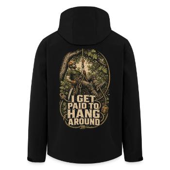 Arboriste Entretien des arbres Je suis payé pour traîner avec moi - Veste softshell homme en polyester recyclé Stanley/Stella - noir - Dos - AI Model Male 185 light (185cm)