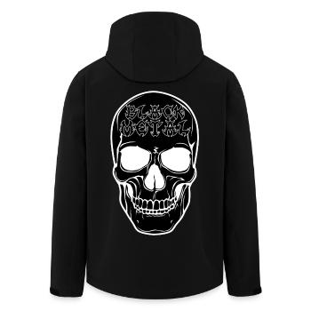 Schädelgrafik Black Metal - Recycelte Männer Softshell-Jacke von Stanley/Stella - Schwarz - Hinten - AI Model Male 185 light (185cm)