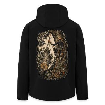 Baumpfleger Baumpflege - Recycelte Männer Softshell-Jacke von Stanley/Stella - Schwarz - Hinten - AI Model Male 185 light (185cm)