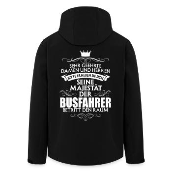 BUSFAHRER - Majestät - Recycelte Männer Softshell-Jacke von Stanley/Stella - Schwarz - Hinten - AI Model Male 185 light (185cm)