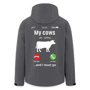 Cow cows funny farmer fun gift idea cowshed - Men’s Recycled Softshell Jacket by Stanley/Stella - black - Back - AI Model Male 185 light (185cm)