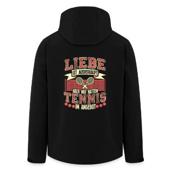 Liebe Ist Ausverkauft Tennis Ist Im Angebot - Recycelte Männer Softshell-Jacke von Stanley/Stella - Schwarz - Hinten - AI Model Male 185 light (185cm)