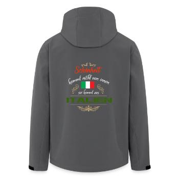 Schoenheit kommt aus italien nicht von Innen Bella - Recycelte Männer Softshell-Jacke von Stanley/Stella - Schwarz - Hinten - AI Model Male 185 light (185cm)
