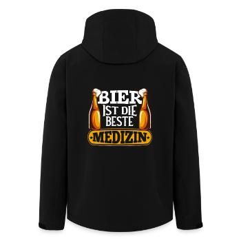 Bier ist die beste Medizin Hopfen Malz und Alkohol - Recycelte Männer Softshell-Jacke von Stanley/Stella - Schwarz - Hinten - AI Model Male 185 light (185cm)