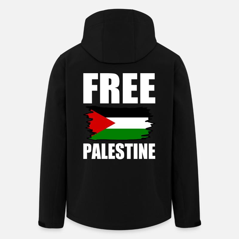 Free palestine - Veste softshell homme en polyester recyclé Stanley/Stella - noir