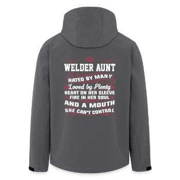 Awesome Welder Aunt - Men’s Recycled Softshell Jacket by Stanley/Stella - black - Back - AI Model Male 185 light (185cm)
