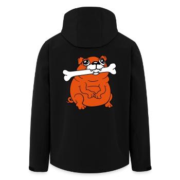 Mops Hund Knochen Maul HungerLecker Glücklich Cool - Recycelte Männer Softshell-Jacke von Stanley/Stella - Schwarz - Hinten - AI Model Male 185 light (185cm)