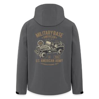 MILITARY OFFROAD JEEP - US Army Jeep Shirt Motiv - Recycelte Männer Softshell-Jacke von Stanley/Stella - Schwarz - Hinten - AI Model Male 185 light (185cm)