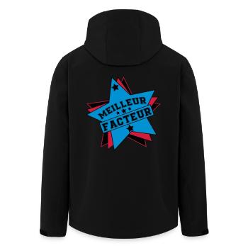 BESTER FAKTOR - Recycelte Männer Softshell-Jacke von Stanley/Stella - Schwarz - Hinten - AI Model Male 185 light (185cm)