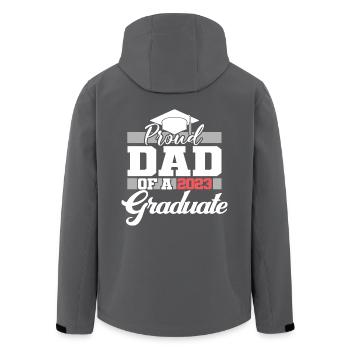 Stolzer Vater eines 2023 Graduate Graduation For Men - Recycelte Männer Softshell-Jacke von Stanley/Stella - Schwarz - Hinten - AI Model Male 185 light (185cm)