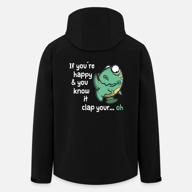 If you are happy - T-Rex Dino lustiger Dinosaurier - Recycelte Männer Softshell-Jacke von Stanley/Stella - Schwarz