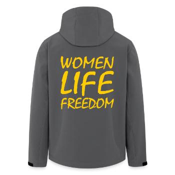 Women life freedom iran - Men’s Recycled Softshell Jacket by Stanley/Stella - black - Back - AI Model Male 185 light (185cm)