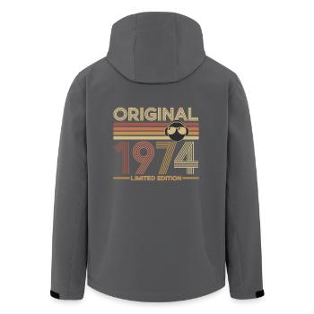 1974 - Recycelte Männer Softshell-Jacke von Stanley/Stella - Schwarz - Hinten - AI Model Male 185 light (185cm)