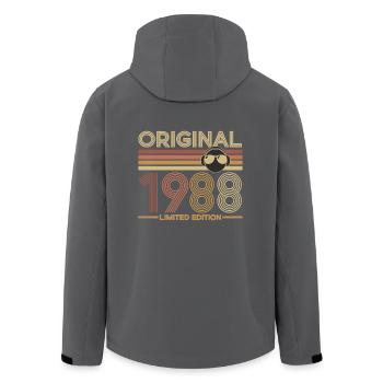 1988 - Recycelte Männer Softshell-Jacke von Stanley/Stella - Schwarz - Hinten - AI Model Male 185 light (185cm)