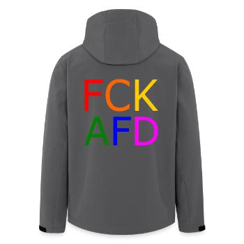 Fck afd - Recycelte Männer Softshell-Jacke von Stanley/Stella - Schwarz - Hinten - AI Model Male 185 light (185cm)