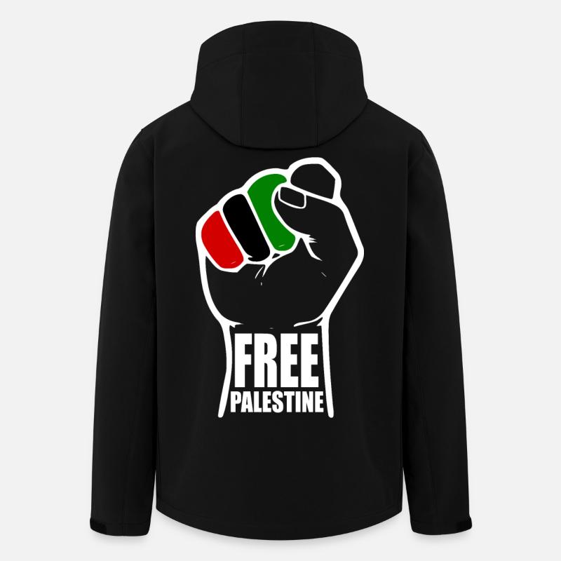 Free palestine - Veste softshell homme en polyester recyclé Stanley/Stella - noir