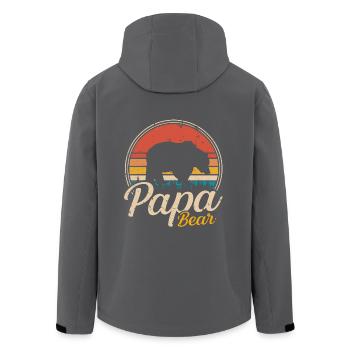 Papa Bear Retro - Recycelte Männer Softshell-Jacke von Stanley/Stella - Schwarz - Hinten - AI Model Male 185 light (185cm)