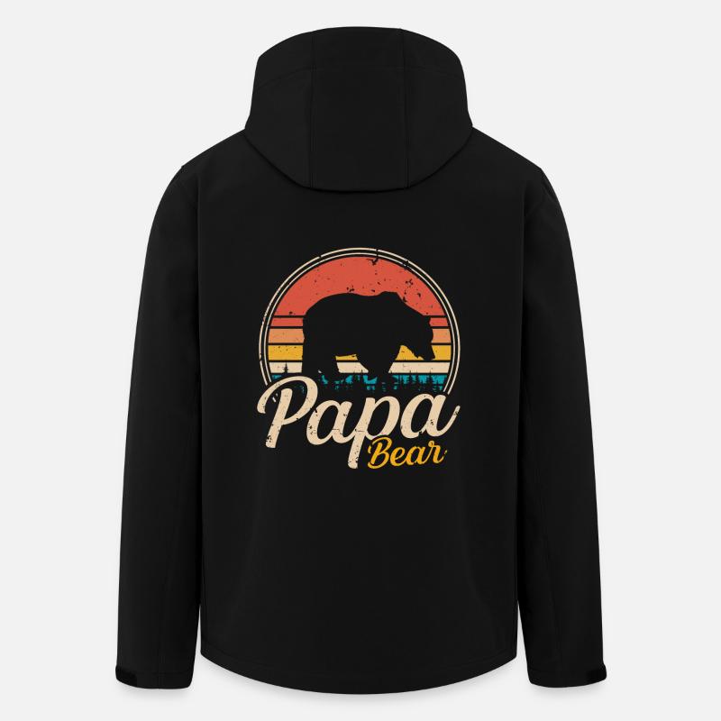 Papa Bear Retro - Men’s Recycled Softshell Jacket by Stanley/Stella - black