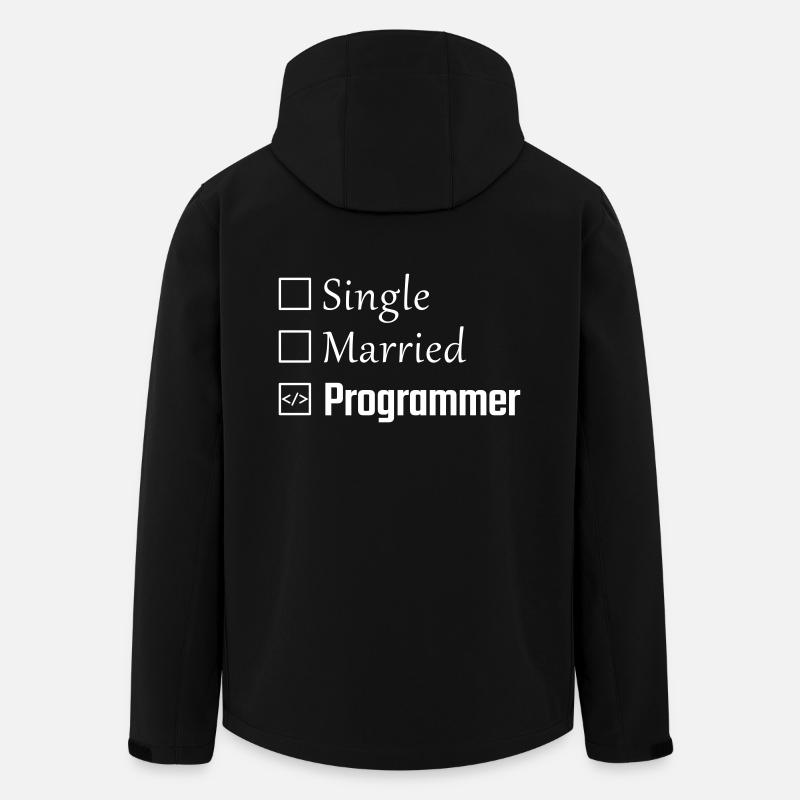 Célibataire, marié, programmeur - Veste softshell homme en polyester recyclé Stanley/Stella - noir