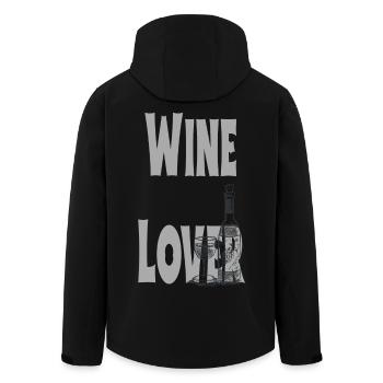 Amant de vin - J'aime le vin - vin rouge - cave - Art - Veste softshell homme en polyester recyclé Stanley/Stella - noir - Dos - AI Model Male 185 light (185cm)