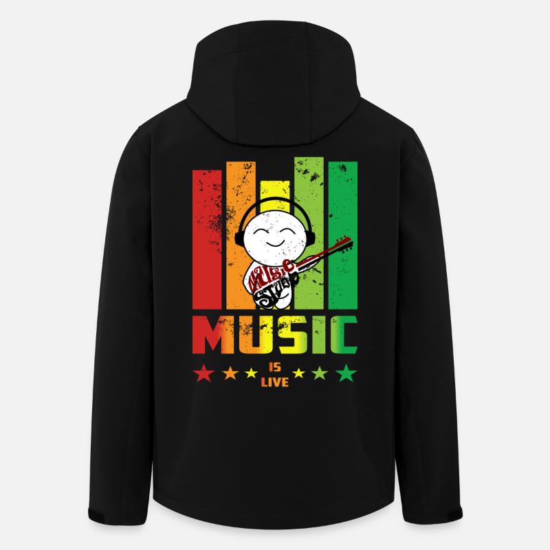 I love Music - Recycelte Männer Softshell-Jacke von Stanley/Stella - Schwarz
