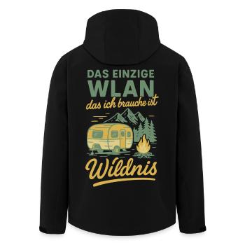 Das Einzige WLAN Das Ich Brauche Ist Wildnis - Recycelte Männer Softshell-Jacke von Stanley/Stella - Schwarz - Hinten - AI Model Male 185 light (185cm)