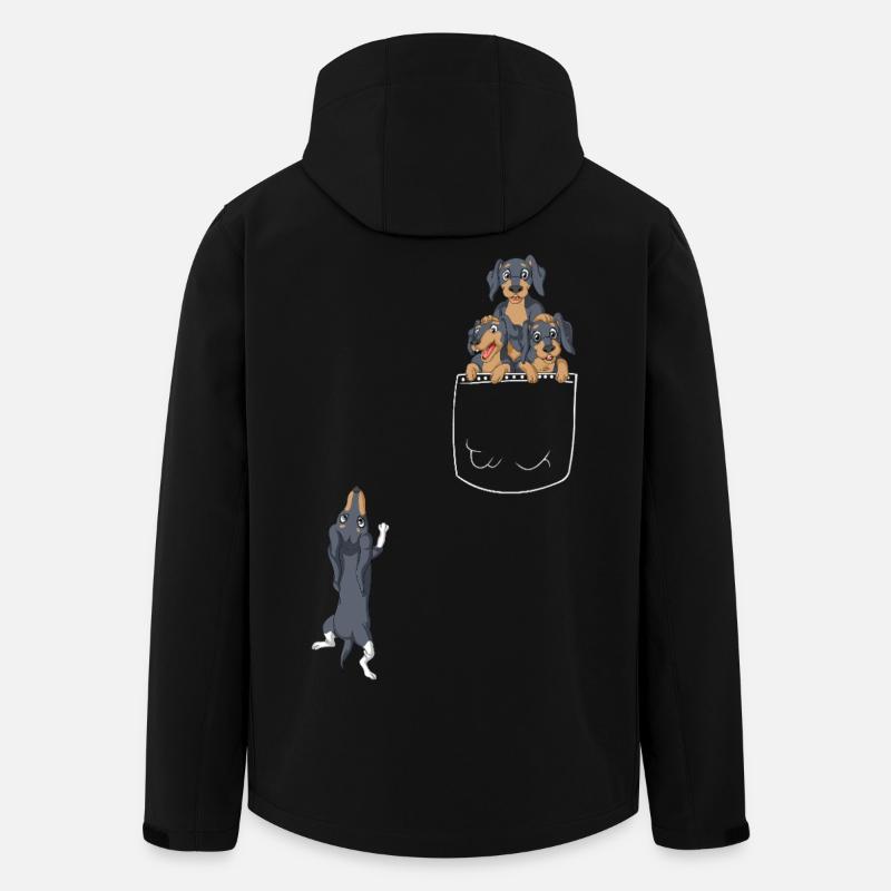 Dachshund Pocket Tee - Men’s Recycled Softshell Jacket by Stanley/Stella - black