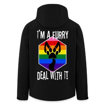 I'm A Furry Deal With It - Recycelte Männer Softshell-Jacke von Stanley/Stella - Schwarz - Hinten - AI Model Male 185 light (185cm)