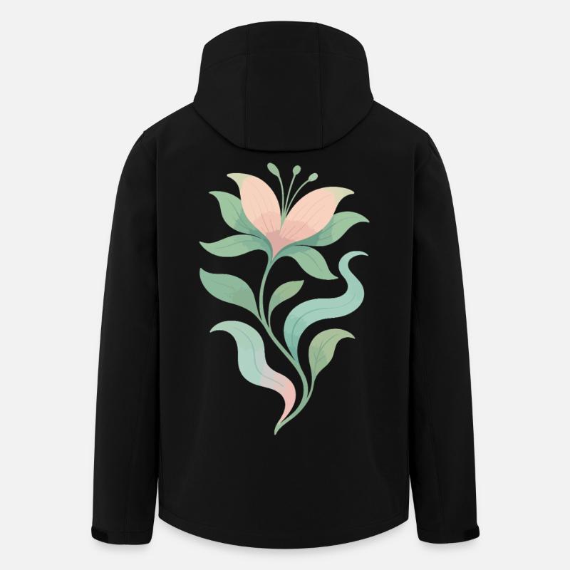 Pastel Bloom Botanical Flow - Recycelte Männer Softshell-Jacke von Stanley/Stella - Schwarz