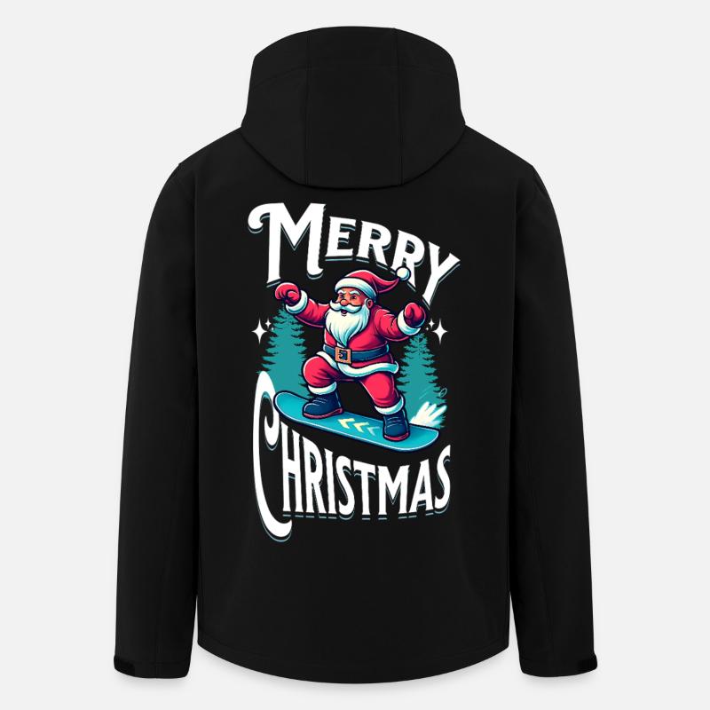 Snowboard Santa Claus - Men’s Recycled Softshell Jacket by Stanley/Stella - black
