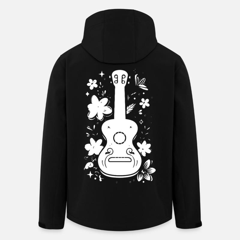 Graphismes Ukulélé - Veste softshell homme en polyester recyclé Stanley/Stella - noir