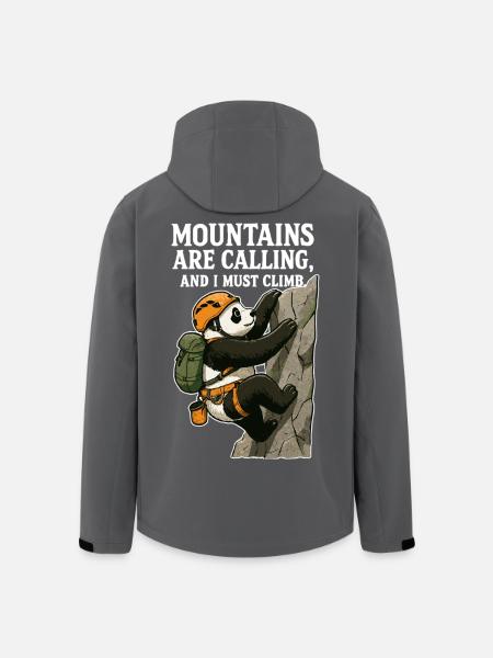 Funny climbing panda bouldering - Men’s Recycled Softshell Jacket by Stanley/Stella - black