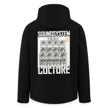Soundsystem Culture Skizze - Recycelte Männer Softshell-Jacke von Stanley/Stella - Schwarz - Hinten - AI Model Male 185 light (185cm)