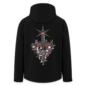 London Skyline Big Ben - Men’s Recycled Softshell Jacket by Stanley/Stella - black - Back - AI Model Male 185 light (185cm)