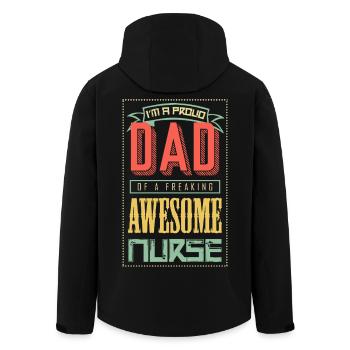 Proud Dad Nurse – Funny Nurse Father - Men’s Recycled Softshell Jacket by Stanley/Stella - black - Back - AI Model Male 185 light (185cm)