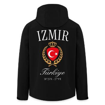 İzmir Türkei Wappen Krone – Reise Souvenir - Recycelte Männer Softshell-Jacke von Stanley/Stella - Schwarz - Hinten - AI Model Male 185 light (185cm)