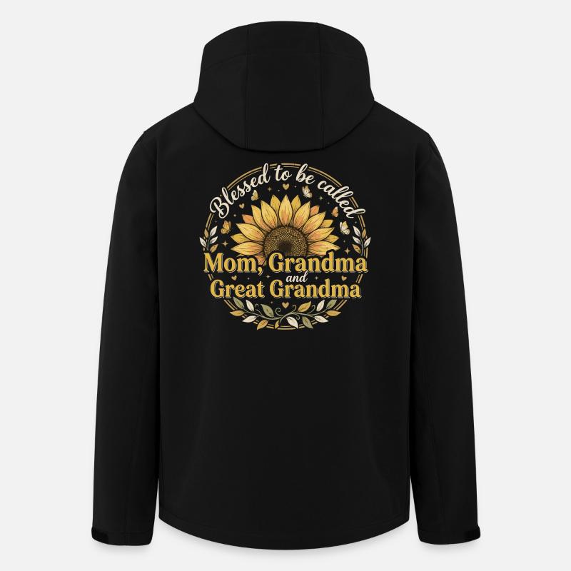 Urgroßmutter-Oma Sonnenblumen-Geschenk - Recycelte Männer Softshell-Jacke von Stanley/Stella - Schwarz