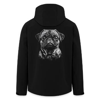 Carlin Portrait Chien Chien - Veste softshell homme en polyester recyclé Stanley/Stella - noir - Dos - AI Model Male 185 light (185cm)