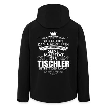 TISCHLER - Recycelte Männer Softshell-Jacke von Stanley/Stella - Schwarz - Hinten - AI Model Male 185 light (185cm)