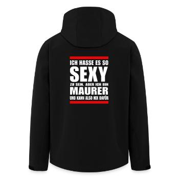 Sexy Maurer - Recycelte Männer Softshell-Jacke von Stanley/Stella - Schwarz - Hinten - AI Model Male 185 light (185cm)