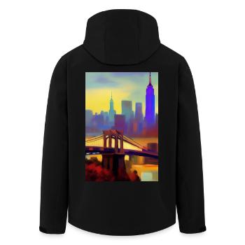 New York City Skyline - Men’s Recycled Softshell Jacket by Stanley/Stella - black - Back - AI Model Male 185 light (185cm)