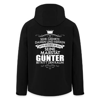 GÜNTER - Majestät - Recycelte Männer Softshell-Jacke von Stanley/Stella - Schwarz - Hinten - AI Model Male 185 light (185cm)